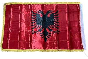 PLMVI Albanien & Kosovo Flagge Premium Qualität 150x90cm aus fein Polyester - Albanien Kosovo Flagge zusammen - Albanien Flagge - Kosovo Flagge - Flamuri i Shqipëris e Kosovës me cilësi të lartë 150x90cm