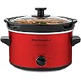Elite Cuisine MST-275XR Maxi-Matic 2 Quart Oval Slow Cooker, Red (Stainless Steel Finish)