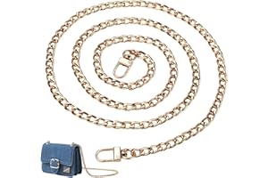 jwtyu Taschenkette 120cm Taschenkette Gold Metall Handtaschenketten Ersatzkette für Flacher Kettenrieme Umhängetasche Schulterriemen Geldbörse Taschenkette Gold Hochwertig