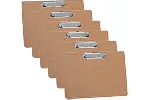 Acrimet Portablocco Orizzontale Formato Lettera A4 (23 x 33 cm) Clip a Basso Profilo (Cartone Rigido) (Confezione da 6 Pezzi)