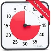 TIME TIMER ORİJİNAL Medium 19x19cm - 60 Dakika G&ouml;rsel Analog Zamanlayıcı Saat - İsteğe Bağlı Akustik Alarm (Ses Kontrol&uuml;) Y&uuml;k
