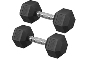‎SONGMICS SONGMICS Hantelset, Hanteln 2er Set, Hexagon, Kurzhantel-Set, 2 x 5 kg,2 x 10 kg,für Workout, Fitnesstraining, Gewichtheben für Zuhause, Fitnessstudio
