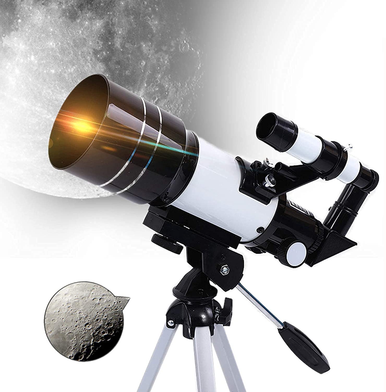 Kixre Telescopes for Adults, 70mm Aperture and 700mm Focal Length Professional Astronomy Refractor Telescope for Kids and Beginners - with EQ Mount, 2 Plossl Eyepieces and Smartphone Adapter