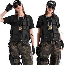 Herren SWAT Kostüm Set – Komplette Polizei Einsatzweste Mit Zubehör – Perfekt Für Karneval, Halloween & Cosplay Herren SWAT Kostüm Set – Komplette Polizei Einsatzweste Mit Zubehör – Perfekt Für Karneval, Halloween & Cosplay
