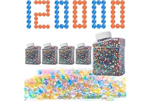 Hojalis 120000 Pcs Refill Ammo,5 Pack Gel Ball Blaster Bullets, 7-8mm Gel Bullets for Gel Blaster Gun, Colorful Gel Blaster Ammo for Electric Gel Ball Gun, Splatter Bullets for Outdoor