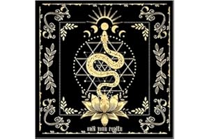 Pomurom altarto, Mantel Cartas del Tarot, Mantel Altar, árbol la Vida/Sol/Serpiente/Estrella/Estampado Floral, paño Cuadrado altarto, Accesorio brujería, meditación Espiritual, Tela