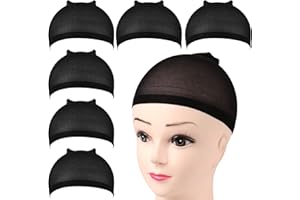 ‎FANDAMEI FANDAMEI 6 Stück Perücke Kappen Haarnetz Perücke Set Unterziehhaube Wig Caps Nylon Perückennetz Dehnbare Elastische Atmungsaktive Schwarzes Haarnetz