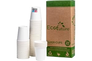 ECO FUTURE 100Pcs Gobelet Carton 200ml Biodegradable Recyclable, Gobelets Jetables Écologiques, Verre Carton Jetable, Gobelet Cafe, Tasse Cafe Carton, Gobelet Blanc 20cl - Créez Votre Gobelet Personnalisé
