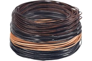 RUBY Environ 20m x 3mm Cordon Cuir pour Collier Véritable,Laniere Cuir Vintage Cordon Collier pour Pendentif,Lacet Cuir Rond Cordon pour Pendentif DIY Bijoux Style Antique(4 couleurs-3mm)