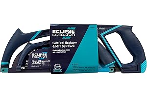 Eclipse Professional Tools EPH2PS Soft-Feel Hacksaw (12") and Mini Saw (6") Set - Metal Cutting Ergonomic Comfort Grip Hand Saw Bundle for Multiple Applications with Quick Blade Change Mechanisms