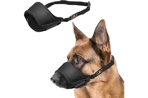 WUGU Museruola per Cani, Museruola Cane Taglia Grande con Anello Regolabile, Impedisce di Masticare, Rosicchiare, Antimorso Anti-Masticare Animali Museruola