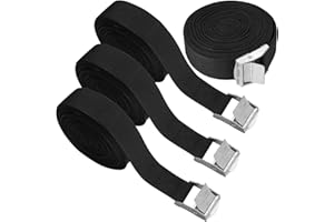 HAOCHEN Cinghie di Fissaggio, Cinghie di Tensione con Fibbia, Cinghie per Trasporto, Cinghie Legabagagli Sicura, Cinghia di Ancoraggio - 4 Pezzi, 5 Metri