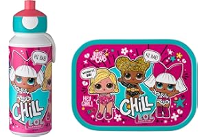 Mepal - Lunch-Set Campus - Lunch-Set für Kinder mit Pop-up Trinkflasche & Lunch Box - Lunch-Set für die Schule oder unterwegs - Spülmaschinenfest & BPA-frei - 400 ml + 750 ml - Lol Surprise