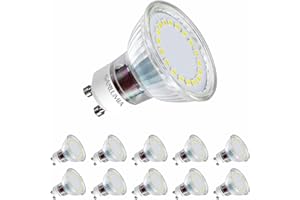 sanlumia 10 X 5W GU10 LED Super Bright Spotlight Bulb 450lm 120 Degree Beam Angle Non Dimmable 50W Halogen Equivalen Cool White 6400K
