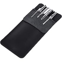 Aphumedc 3 stuks zakbeschermer, zware PU-lederen pennenhouder organizer voor shirts, laboratoriumjassen, broeken - multifunctioneel pennenvak voor pennen, wijzers, potloden en notities (zwart, grijs