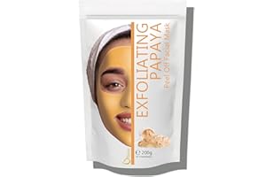 Oïléna - Masque Exfoliant 100% Naturel Alginate & Papaye | Hydratation Supérieure | Soin Relaxant | Détoxifiant | Conçu en France | Alginate Visage | Masque Peaux Matures, Transparent, 200g