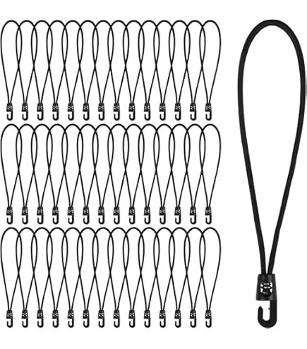 Set 30 Elastici Con Sfera Per Teloni - Gomma Resistente 10/15/20 Cm - Per Campeggio E Esterni