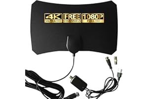 MERRYAN tv Indoor 4K HD Amplified Digital aerial for Local Channels - 360° Long Reception with Signal Booster, Support All Types