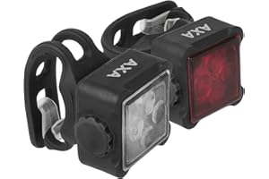 AXA Niteline 44-R Éclairage vélo à LED Rechargeable, Lumière vélo Avant et arrière, 4 Modes de luminosité, Phare vélo, Lampe VTT
