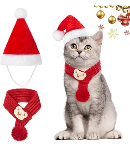Costume De Père Noël Pour Chien Et Chat - Vêtement De Noël Avec Bonnet - Pour Petits Animaux