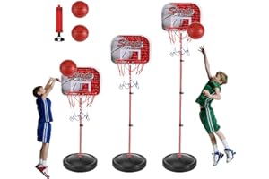 VVHIPPO Panier de Basket Enfant,Panier de Basket extérieur,avec 2 Ballons de Basket et Une pompepanier de Basket réglable en Hauteur,pour Enfants âgés de 3 à 8 Ans,pour Utilisation intérieure et extérieure