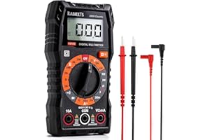 KAIWEETS Digital Multimeter KM100, Spannungsmesser für AC/DC Spannung, DC Strom, Durchgang, Widerstand, Diode (mit Messleitungen)