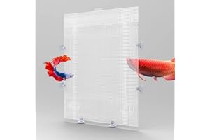 Cuyacili 2 Pièces Diviseur D’Aquarium SéParateur Aquarium Maille de Diviseur de Réservoir D'aquarium Cloisons D'aquarium en Plastique Transparent Cloisons D'aquarium avec Ventouses et Accessoires