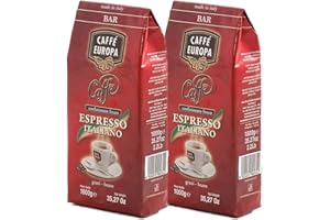 CAFFÈ EUROPA Caffe Europa in Grani - Caffè in Grani a Tostatura Artigianale, Caffe Cremoso dal Gusto Deciso, Miscela Bar 40% Arabica - 60% Robusta, Caffe in Grani 1Kg, 2 Confezioni
