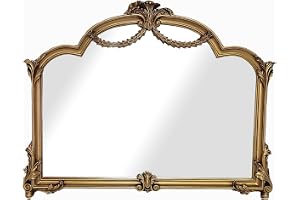 Vintagespegel i Guldbarockstil Antik 90x70 cm | Traditionell Utsmyckad PU-Ram, Heminredning för Vardagsrum Badrum Hall öppen