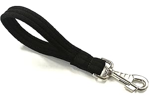 CHURCH PRODUCTS UK Laisse courte de dressage pour chien avec contrôle de fermeture - 25 mm - Sangle souple - 25,4 cm - Noir