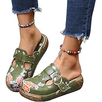 POPOTI Sandali Donna In Pelle Con Zeppa - Design Bohemien Con Fiori, Comodi Per Spiaggia E Estate - Foto 12