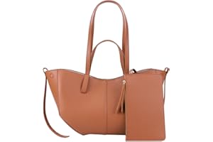 GSenhui Tote Bag torebka damska na ramię, duża torba na zakupy, ze skóry PU, torba na ramię z portfelem, torba z uchwytem, duża torba do przenoszenia, na zakupy, do biura, na prezent, S3 wielbłąd, S