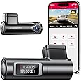 LINGDU 4K Dash Cam Front, WiFi Dash Camera for Cars, Built-in GPS, Car Camera Dash with 0.96" mini screen Parking Monitor, Super Night Vision, 170° Wide Angle, App Control, G-Sensor(D500)