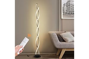 AManLife Lampadaire sur pied salon, LED Lampadaire, Lampe Salon 3 températures de couleur et 5 niveaux de luminosité, 140 cm - Lampe sur pied noir pour salon, chambre à coucher...