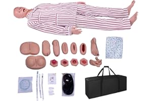 YONGYUN Manichino Per Infermieri Avanzati, Manichino Umano Dimostrativo A 170 cm Grandezza Naturale Maschile/Femminile Per Formazione Infermieristica, Può Eseguire 33 Operazioni Di Nursing