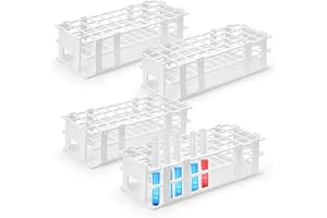 Aramanara 4 Pcs 40 Holes Plastic Test Tube Rack, Detachable Lab Test Tube Rack Holder for 20mm Test Tubes, 3 Layers Centrifuge Tube Rack for Laboratory Industry(White)