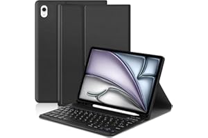 Zabatoco iPad Air 11 Pulgadas 2025 M3 / 2024 M2 Funda con Teclado, Español Ñ Teclado Desmontable con Funda para iPad Air 6.Gen 11"/ Air 5/4.Gen 10,9"