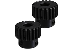 Yibuy 2 x Modulo 1 Nero 8 mm Foro 20 Denti Motore Acciaio Ruota Ingranaggio 45 Acciaio