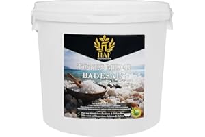 ‎HAF HAF® Premium Totes Meer Badesalz für empfindliche & trockene Haut | Meersalz 100% naturrein aus Jordanien für den Stressabbau | Mineralsalz für guten Schlaf & zur Körperpflege | 5 kg im Eimer