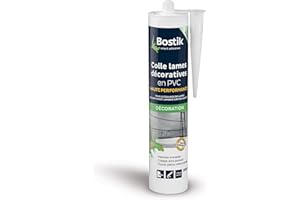 Bostik - Colle Lames Décoratives en PVC - Colle lambris PVC - Application murale - Intérieur & Extérieur -Cartouche 290 ml - Blanc