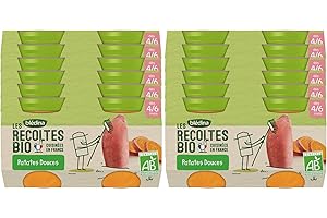 Blédina - Les Récoltes Bio - 24 petits pots pour bébé - Patates Douces dès 4/6 mois (Pack de 12x2 pots)