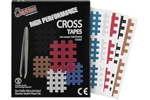 ‎ALPIDEX ALPIDEX Cross Tape Pack of 170 – Size A.B and C – Colourful – Grid Tapes Grid Plasters with Anti-Static Tweezers Grid Tape Waterproof Strong Adhesive Mixbox