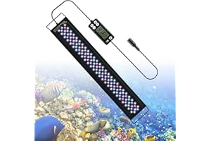 ‎NIKEEYEN Aquarienbeleuchtung mit Verstellbarer Halterung, 26W 1662 lumen Aquarium LED Beleuchtung Dimmbare mit Timer für 75cm Aquarium Fisch Tank Fisch Pflanze