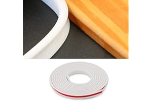 LQSCJS 9mm U Shape Flexible Self Locking Veneer Edge Banding, PTE Self Adhesive Edge Banding, PVC Stick Veneer Edge, DIY Collapsible Edge Guards for Furniture, Cabinet, Table (9mm/3m, White)