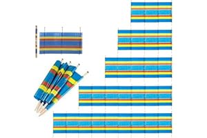 Lizaa 4 5 6 8 10 Pole Windbreak Wooden Tall Camping Windbreaker Standard Stripes Garden Beach Privacy Caravan Holiday Sun Screen Wind & Sun Shelter