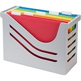 Jalema Re-Solution 2658026997 Hanging File Box with 5 A4 Files Grey | A4 Box 100% Recycled, Certified Blue Angel, 5 Euroflex