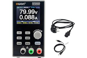OWON SPE8205 Alimentation CC programmable (0-80 V 0-20 A), Puissance de Sortie 500 W, Ensemble d'alimentation de Banc résolution 10 mV/1 mA, Alimentation CC avec Sortie Stable