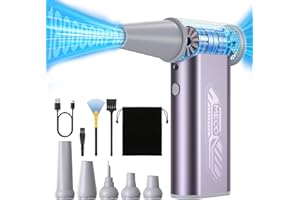 MECO ELEVERDE Souffleur Air Comprimé, 4 Vitesses 180 000 tr/Min, Mini Soufflette Electrique sans fil Puissant pour Nettoyage Ordinateur, 8000mah Air Duster pour Dépoussiérant PC, Voiture, Violet