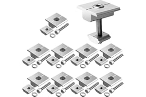 GETLITOOL Zacisk środkowy 35 mm moduły solarne, 10 x aluminiowy zacisk środkowy wspornik modułów solarnych w kształcie litery T, szyna montażowa PV akcesoria jako mocowanie paneli fotowoltaicznych do