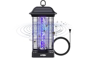 SUREZAP Tue Mouche Electrique - 4000V 15W Lampe Anti Moustique Efficace, sans Produits Chimiques, IPX4 Tueur d'Insectes Silencieuse, Anti Insectes Répulsif Portée 100m², pour Intérieur et Extérieur